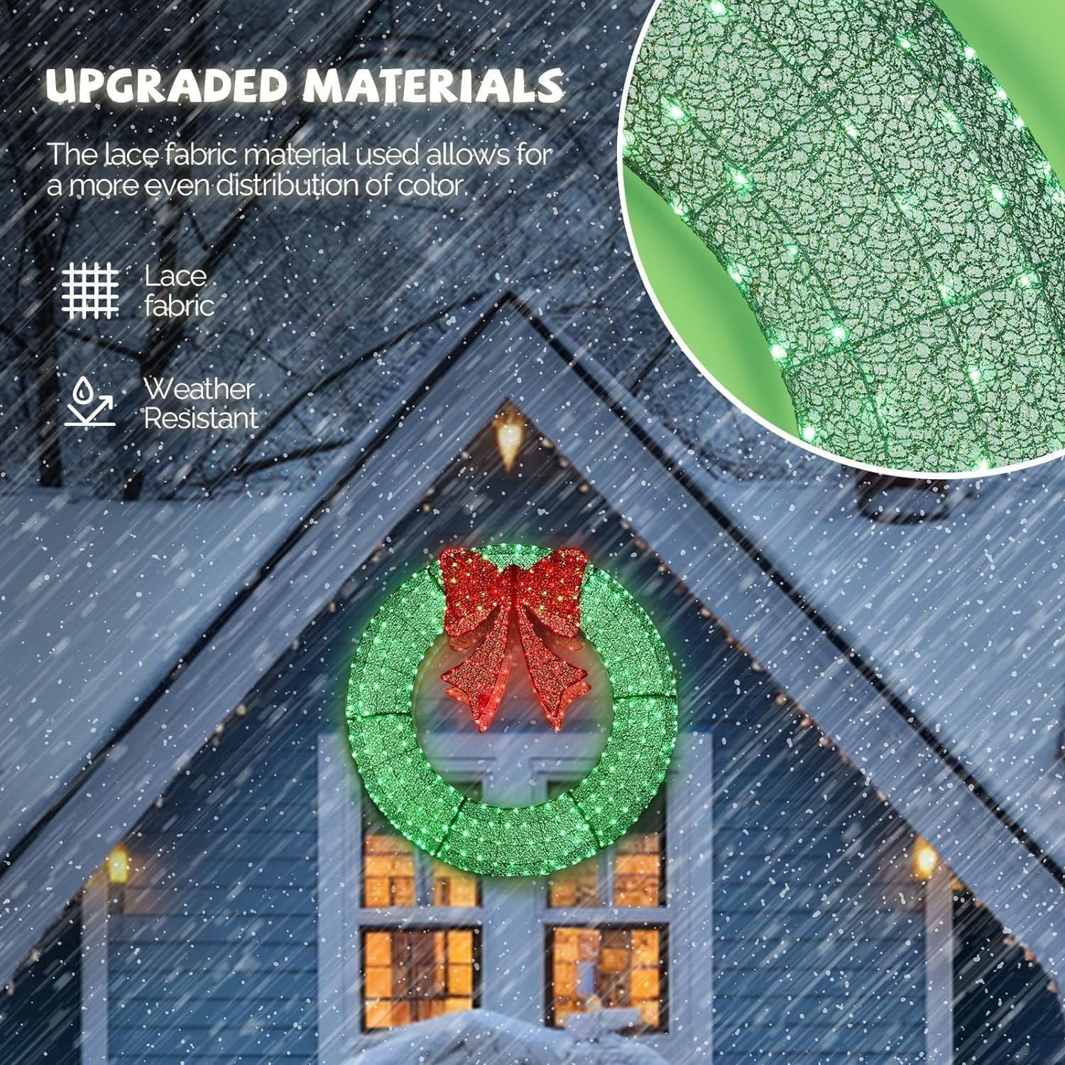 🎄 ​​Sparkle-now Pre-sale!​​ 🎀✨Pre-lit Large Christmas Wreath, Outdoor Christmas Wreath